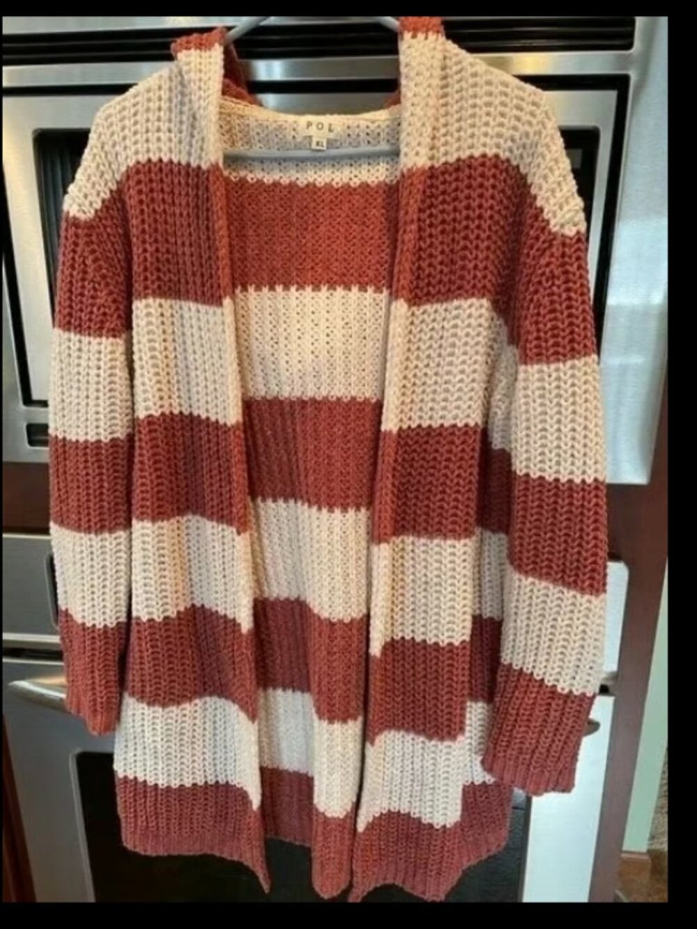 POL hooded striped cardigan size XL, fits up to 2X